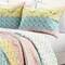 Blue Yellow Pink Cotton Quilt Set 3-Piece Lightweight Bedding
